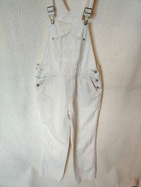 Old Navy Demin Jean Adjustable Bib Overalls Womens Size S Off White